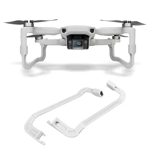 Drone landing gear kit with white height extender frame and mounting bracket