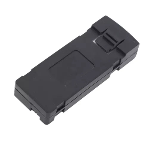 Black RC drone lithium battery pack with dual prongs and connector