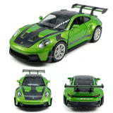 1:36 Porsche 911 GT3 RSR Model Car Diecast Toy Cars for Kids Boys Gifts Green Toy