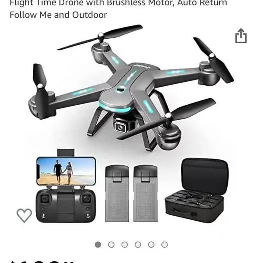 4K GPS professional drone with quad rotors and controller, in carry case