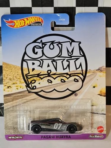 Hot Wheels Pagani Huayra diecast car, silver, in retail card pack, window box