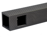 Carbon fiber drone tool holder tube, plain weave, rectangular side opening