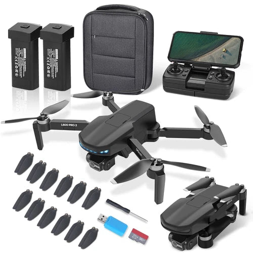 RC quadcopter drone kit with camera, controller, storage case, spare propellers