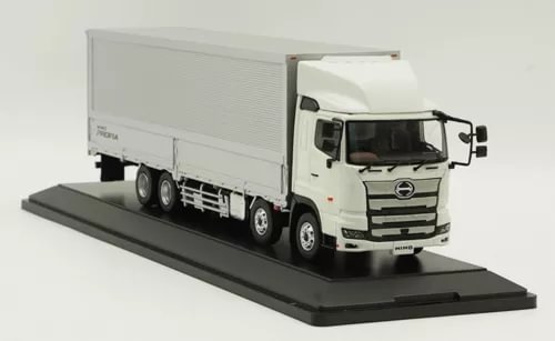 1/43 scale Hino Profia container truck trailer diecast, white, front view