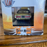 Diecast muscle car in display box with front grille and Detroit Muscle logo