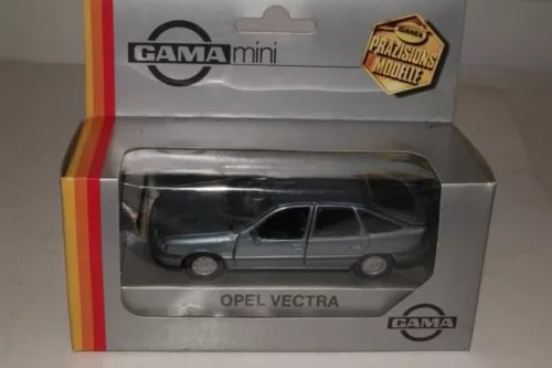 Gama Mini Opel Vectra sedan 1:43 diecast in box, dark gray car