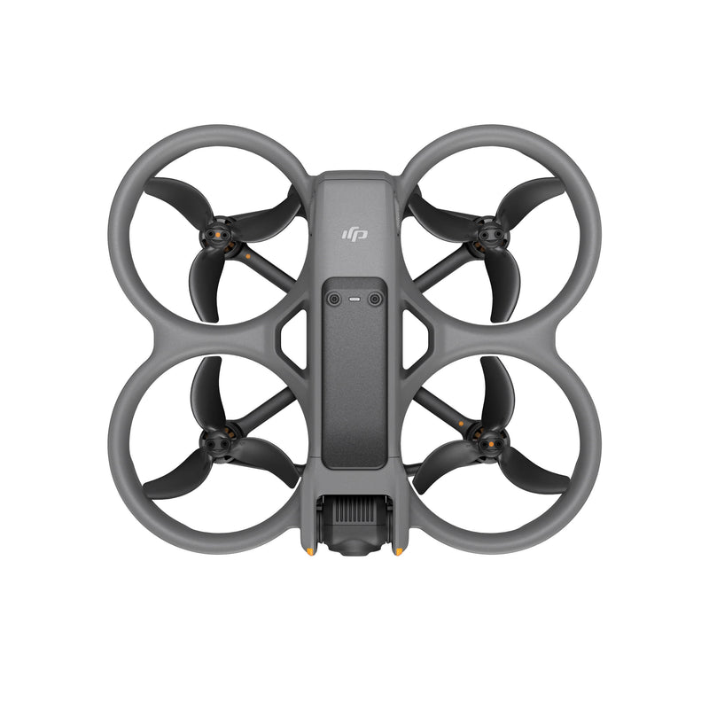 FPV racing drone with four propellers and gray compact frame