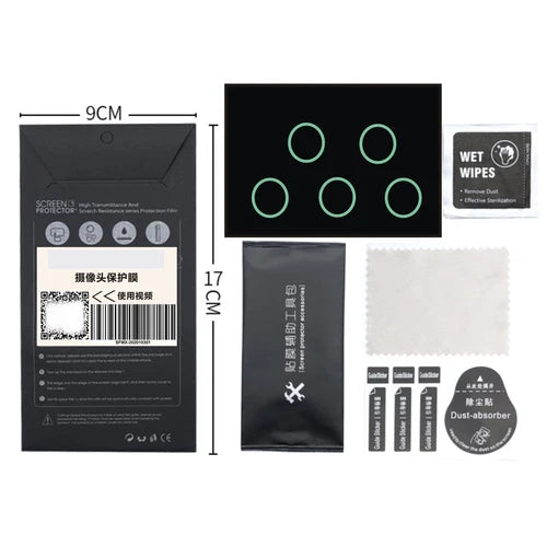 Drone lens protective film set with wet wipes and dust-absorbing accessories
