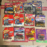 Boxed diecast collector cars set, featuring multiple Mustang, Chevy, and delivery vehicles