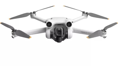 DJI Mini 3 Pro drone with front camera and four propellers, light gray