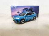 BYD Yuan Plus blue diecast SUV model in display box