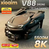 xioaim V88 drone with dual HD camera, dark body and light top