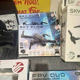 FPV racing quadcopter drone retail box with camera stabilization features