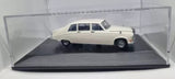 White 1/43 scale Daimler DS240 limousine diecast model car in clear display case