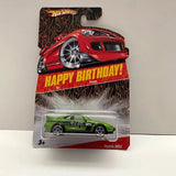 Green & Black Toyota MR2 Car Hot Wheels Diecast Happy Birthday Series Ships to you
