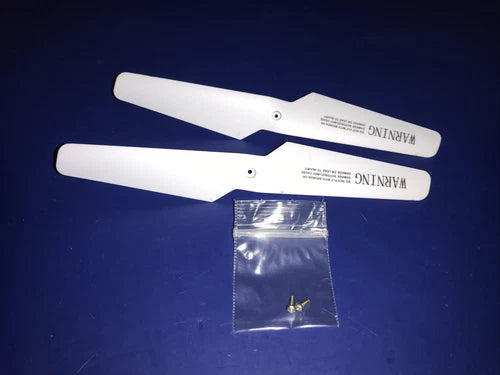 RC quadcopter propeller blades set: two white blades with screw bag