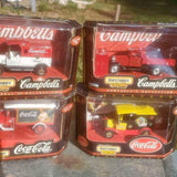 4 new old stock Matchbox campbells coca cola coke diecast collectible cars set of 4 Ships to you