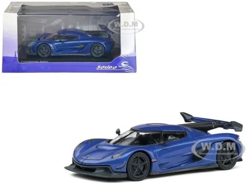 Solido 1/43 blue diecast sports car model, front three-quarter view