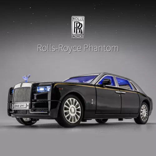 1:24 Rolls-Royce Phantom Mansory diecast metal model car, black with blue details