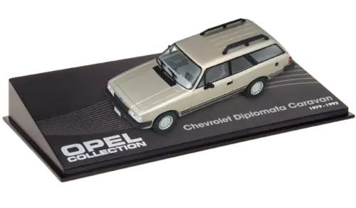 Cream Chevrolet Diplomata Caravan 1:43 diecast model car on OPEL Collection base