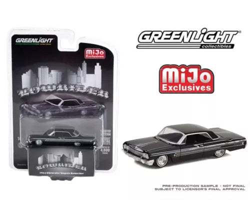 Black 1964 Impala SS diecast car in blister packaging
