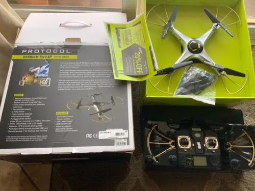 Protocol Dronium Two AP drone with remote controller, props and packaging in box