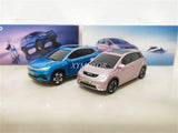 Blue and pink electric vehicle diecast model car set