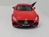 Red Mercedes-AMG GTS 1:36 diecast model car with front grille and headlights