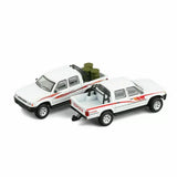 JACKIEKIM 1:64 Hilux Pickup truck 4x4/2400 White Diecast Model Car Toy