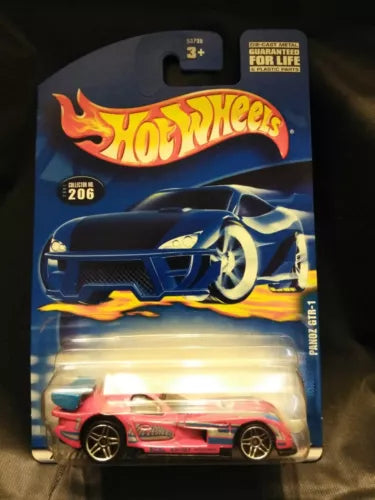 Hot Wheels diecast toy car in blister pack, red and white sports car