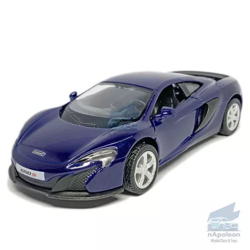 McLaren 650S 1/36 blue alloy diecast model car with open door