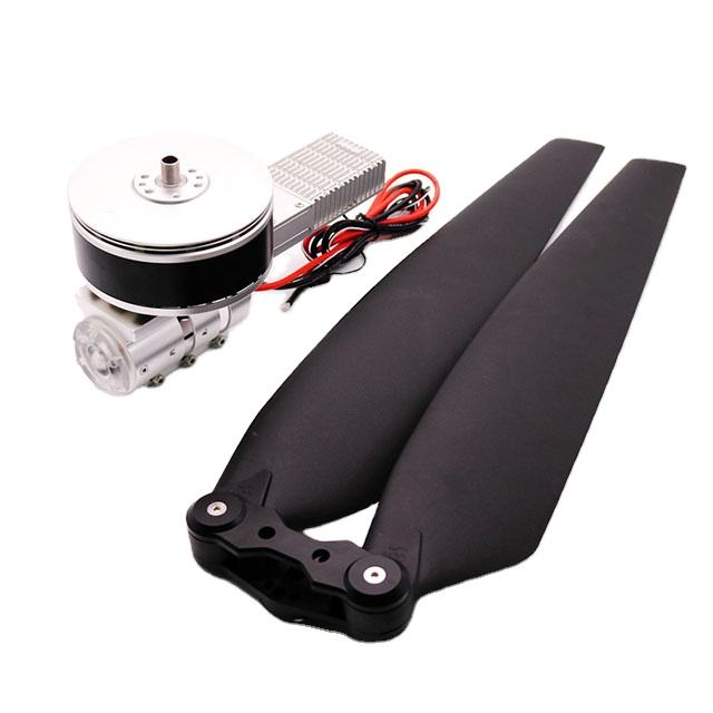 Brushless motor with carbon tube propeller set, black blades and wiring
