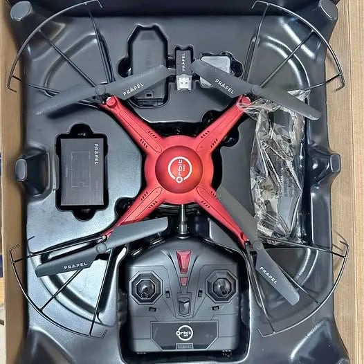 Propel Orbit HD quadcopter drone with red arms, black body, and four propellers