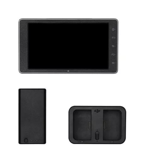 Black 5.5-inch tablet monitor with screen and detachable battery module