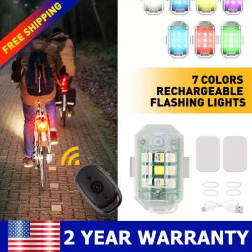 USB rechargeable wireless LED strobe light controller with 7-color flashing LED module