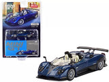 Mini GT Pagani Zonda HP Barchetta blue convertible diecast model, 1/64 scale