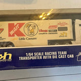 VTG Kmart 1/64th Scale Racing Team Transporter with diecast cab. New in Box 1995Orlando FL