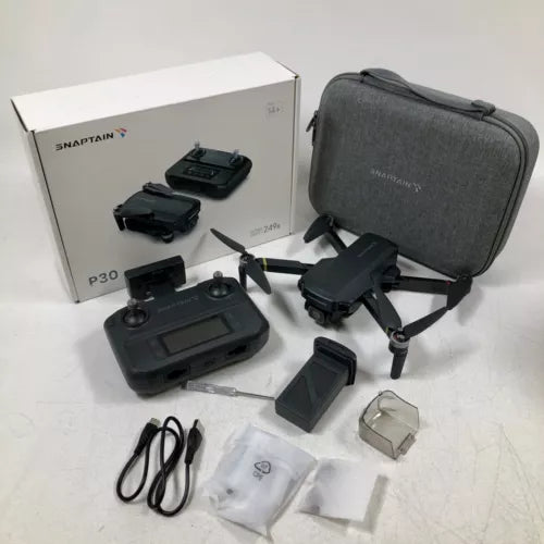GPS drone kit with remote controller, folding drone, tablet-style screen, carrying case