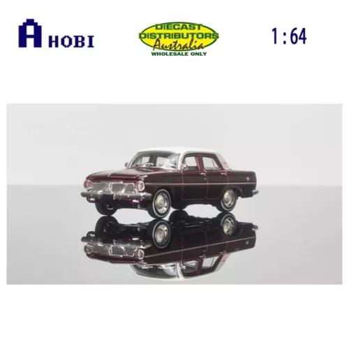 1:64 scale maroon 1964 EH Holden Premier diecast car model, metal parts
