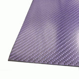 Purple carbon fiber sheet with woven pattern texture