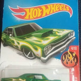 Grn Hot Wheels HW Flames Diecast Car '69 Dodge Coronet Superbee 410 94250 2015 Ships to you
