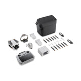 Foldable quadcopter drone kit with controller, spare batteries, propellers, carrying case