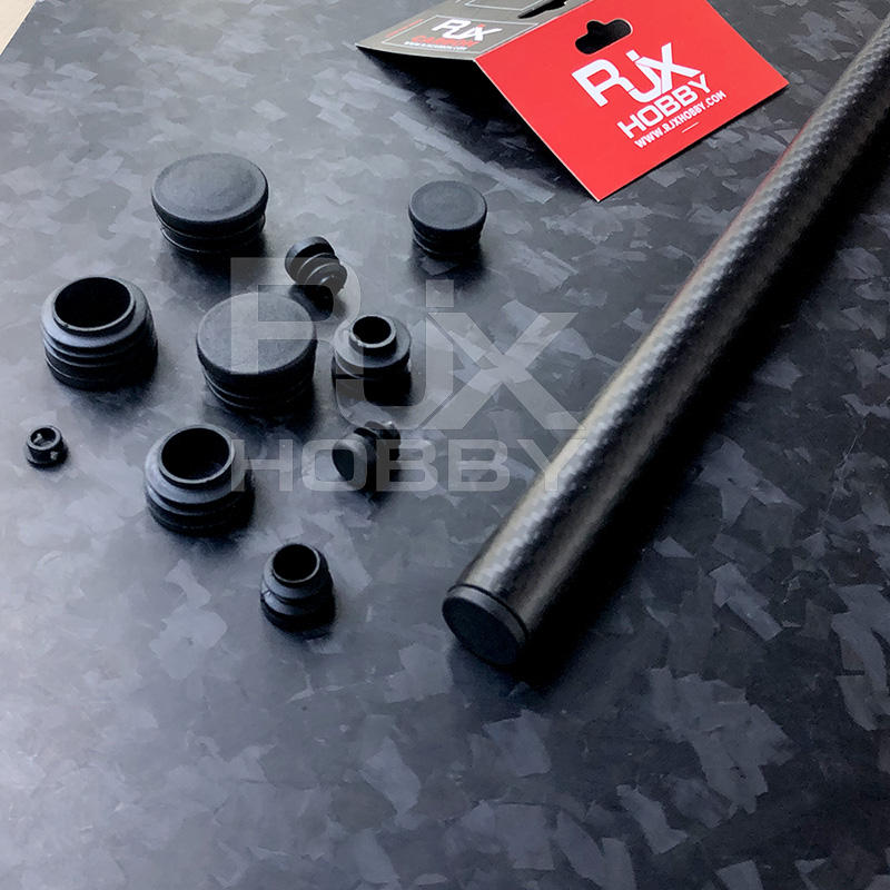Round tube pipe plugs, black cylindrical drone accessory, various sizes