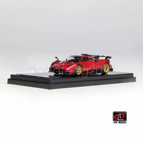 1:64 Pagani Imola diecast model car with red body on black display base