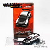 1:64 diecast model car in box, white and black widebody Sprinter Trueno AE86