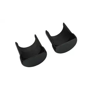 Rear motor dust-proof protector caps, black curved pair