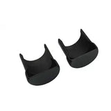 Rear motor dust-proof protector caps, black curved pair
