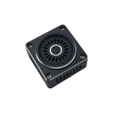 FPV video transmitter module with black cooling fan and heatsink, square housing