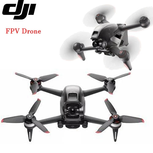 FPV quadcopter drone with four propellers and camera module