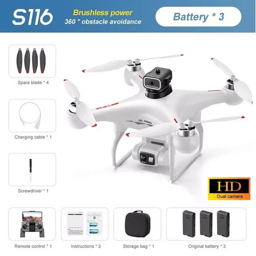 Foldable quadcopter drone with HD dual camera and white body